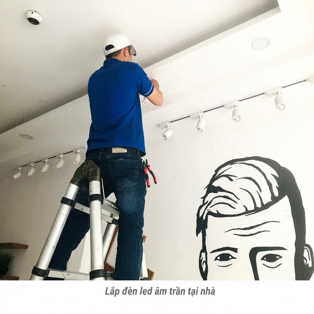 Thợ lắp bóng đèn âm trần Hà Nội