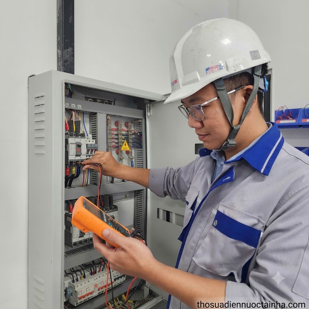 Thợ sửa điện nhảy aptomat ban đêm tại Hà Nội